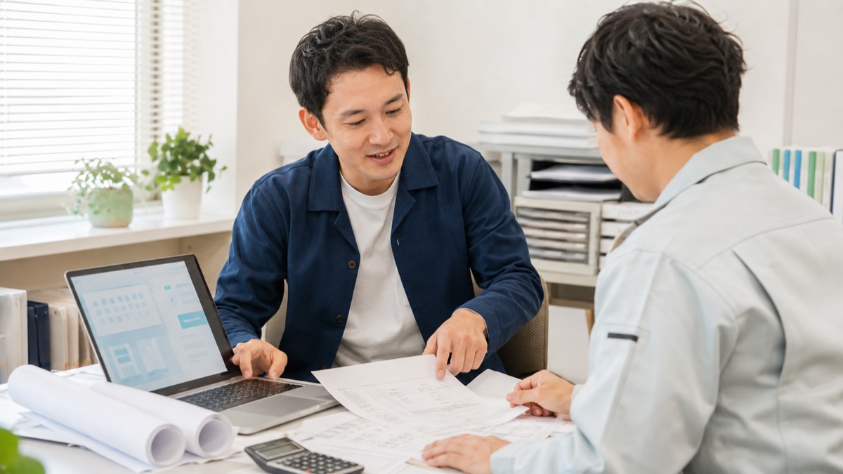 建設業の見積書作成をAIで効率化する相談風景