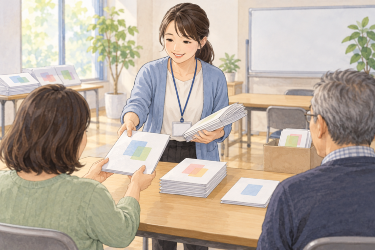 AI体験講座で配る架空の練習データは持ち帰り方まで案内しましょう